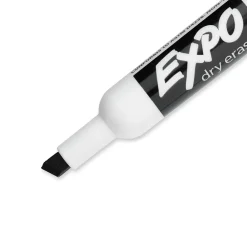 Markers|Expo Low Odor Tank Dry Erase Marker, Chisel Tip, , 12/Pack (80001) Black