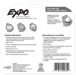 Markers|Expo Magnetic Dry Erase Markers, Chisel Tip, Assorted, 4/Pack (1944728)