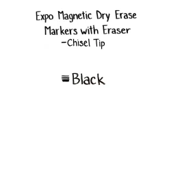 Markers|Expo Magnetic Dry Erase Markers, Chisel Tip, Black, 4/Pack (1944729)