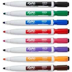 Markers|Expo Magnetic Tank Dry Erase Marker, Fine Tip, Assorted, 8/Pack (1944748)