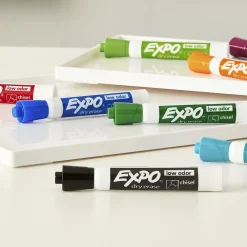 Markers|Expo Tank Dry Erase Markers, Chisel Tip, Assorted Inks, 8/Pack (1743032)