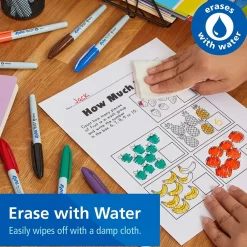 Markers|Expo Vis-a-Vis Wet Erase Markers, Fine Point, Assorted, 8/Pack (16078)