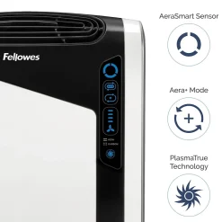 Fellowes AeraMax DX95 True HEPA Console Air Purifier, White (9320801)