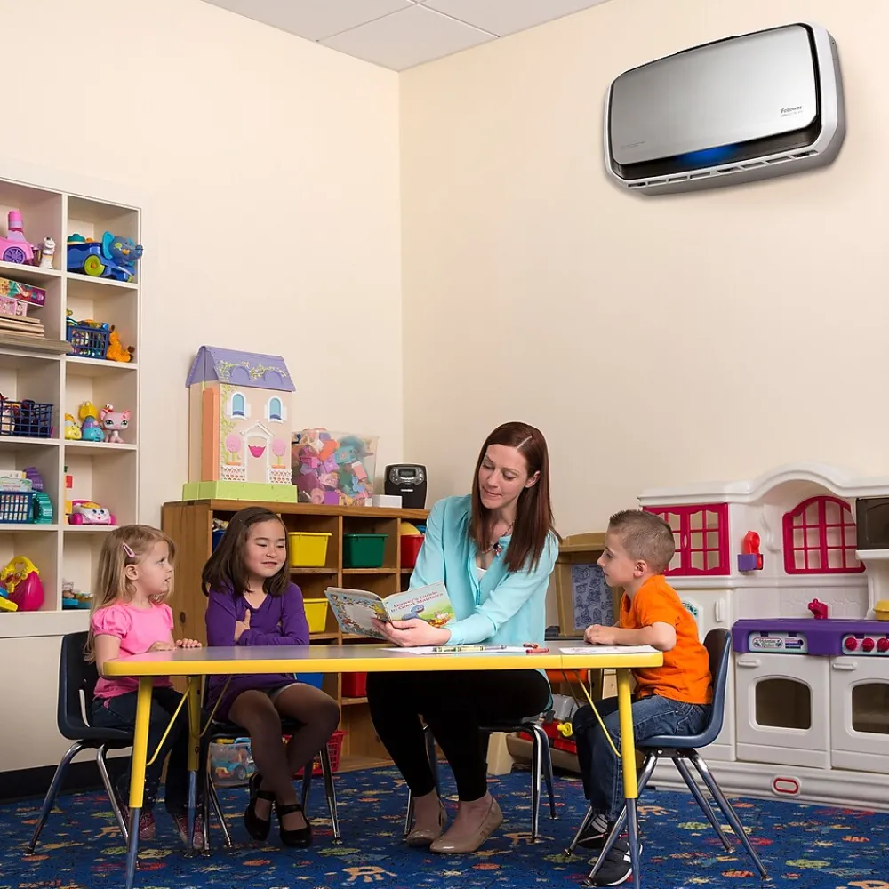 Fellowes AeraMax Pro AM4 H13 True HEPA Wall Mount Hardwire Air Purifier, Silver (9416301)