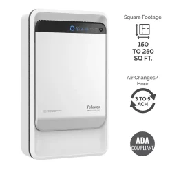 Fellowes AeraMax Pro AM2 True HEPA Wall Mounted Air Purifier w/ Floor Stand, White (9416101)