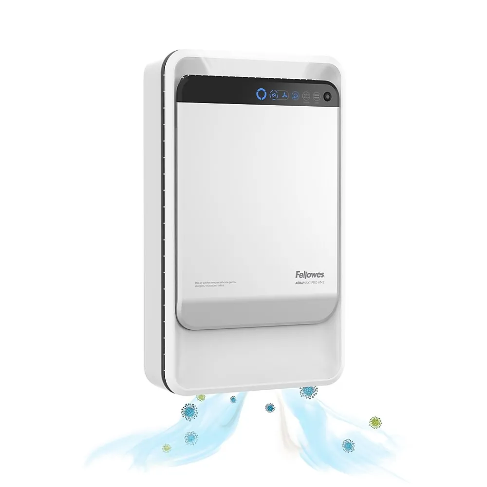 Fellowes AeraMax Pro AM2 True HEPA Wall Mounted Air Purifier w/ Floor Stand, White (9416101)
