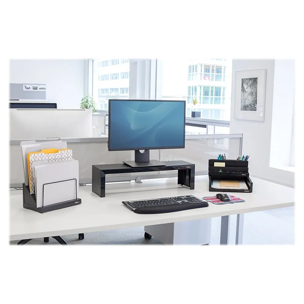 New Fellowes Designer Suites Desk Shelf, Holds Up to 30 lbs., Black (8038801)