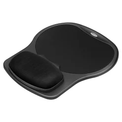 Discount Fellowes Easy Glide Gel Mouse Pad/Wrist Rest Combo, Non-Skid Base, Black (93730)