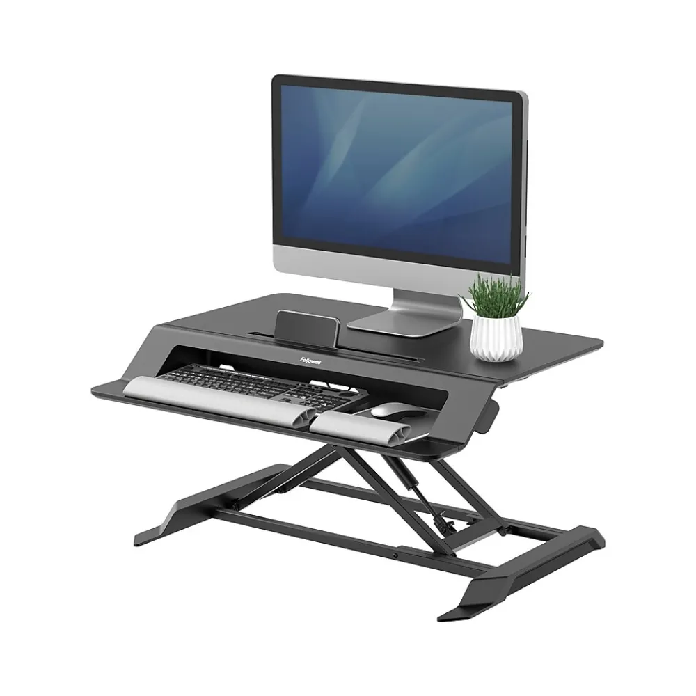Standing Desks*Fellowes Lotus LT 32"W Manual Adjustable Standing Desk Converter, Black (8215001)
