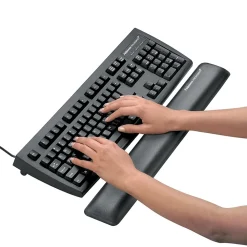 Outlet Fellowes Microban Gel Wrist Rest, Graphite (9175301)
