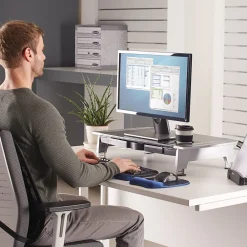 Fellowes Office Suites Premium Monitor Riser, Monitors up to 80 lbs.,Black/Silver (8031001)