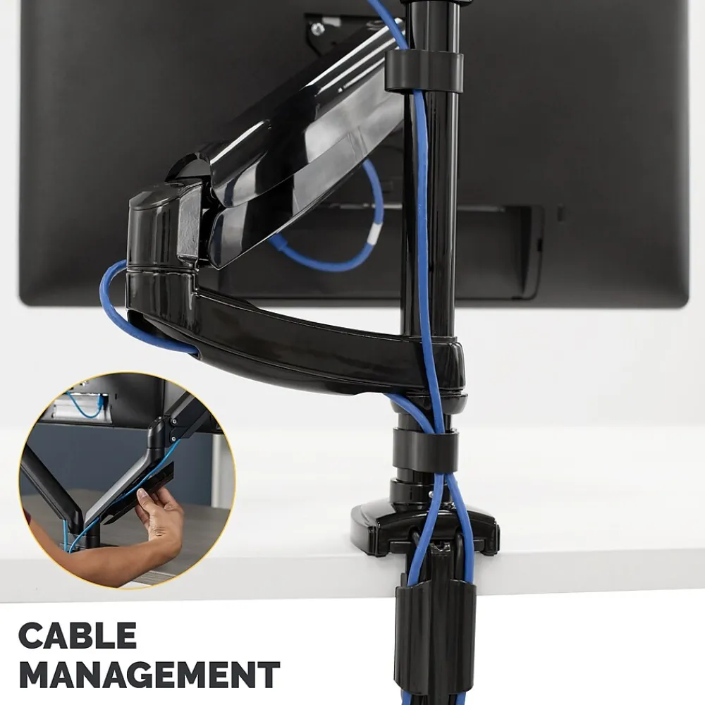 Fellowes Platinum Series Dual Stacking Adjustable Monitor Arm, Up to 27", Black (8043401)