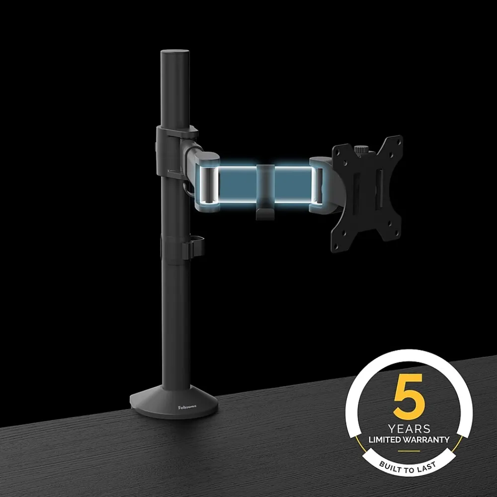 Discount Fellowes Reflex Single Adjustable Arm, Up to 32" Monitor, Black (8502501)