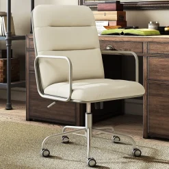 Office Chairs*Finch Franklin Bonded Leather Computer and Desk Chair, Ivory White (CHR10060C)