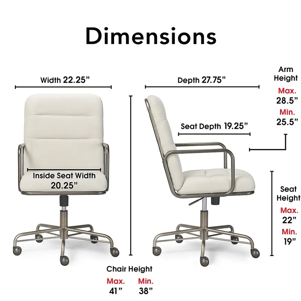 Office Chairs*Finch Franklin Bonded Leather Computer and Desk Chair, Cream White (CHR10060D)