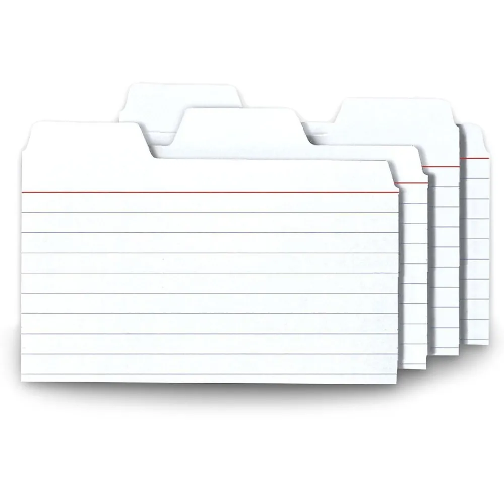 Index Cards*Find It 3" x 5" Tabbed Index Cards, White, 48/Pack (FT07215)