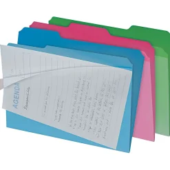 File Folders|Find It Clear View Interior File Folders, 1/3 Cut Top Tab, Letter-Size, Assorted Colors, 6/Pack (IDEFT07187)