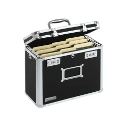 File Storage|Find It Heavy Duty Metal File Box Hinged, Letter Size, Black with Chrome Finish (VZ01187)