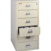File Cabinets*FireKing Card, Check and Note File, 6-Drawer, Parchment