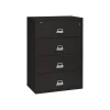 File Cabinets*FireKing Classic 4-Drawer Lateral File Cabinet, Fire Resistant, Letter/Legal, Black, 37.5"W (4-3822-CBL)