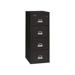 File Cabinets*FireKing Classic 4-Drawer Vertical File Cabinet, Fire Resistant, Letter, Black, 25.06"D (4-1825-CBL)