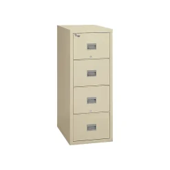 File Cabinets*FireKing Patriot 4-Drawer Vertical File Cabinet, Fire Resistant, Letter, Parchment, 31.56"D (4P1831-CPA)