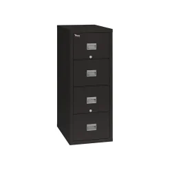 File Cabinets*FireKing Patriot 4-Drawer Vertical File Cabinet, Fire Resistant, Letter/Legal, Black, 25"D (4P1825-CBL)