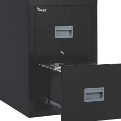 File Cabinets*FireKing Patriot 2-Drawer Vertical File Cabinet, Letter/Legal Size, Lockable, 27.75"H x 17.68"W x 25"D, Black (2P1825CBLI)