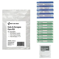 First Aid Only Cuts and Scrapes Care Kit,6 Pieces, 25 Packs/Carton (91576)