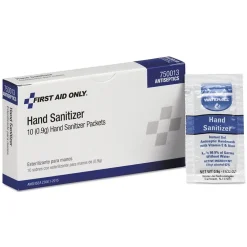 Hand Sanitizer Packets, Clean Scent, 0.9 G, 10/Box (750013)<First Aid Only Online