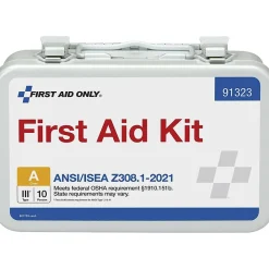 First Aid Only Metal First Aid Kit, ANSI 2021 Class A, 10 People, 76 Pieces (91323)