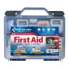 First Aid Only Plastic First Aid Kit with Magnetic Flashlight, 50 People, 322 Pieces, Clear/Blue (91414)