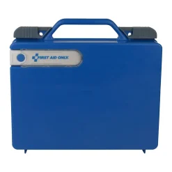 First Aid Only Plastic First Aid Kit with Magnetic Flashlight, 50 People, 322 Pieces, Clear/Blue (91414)