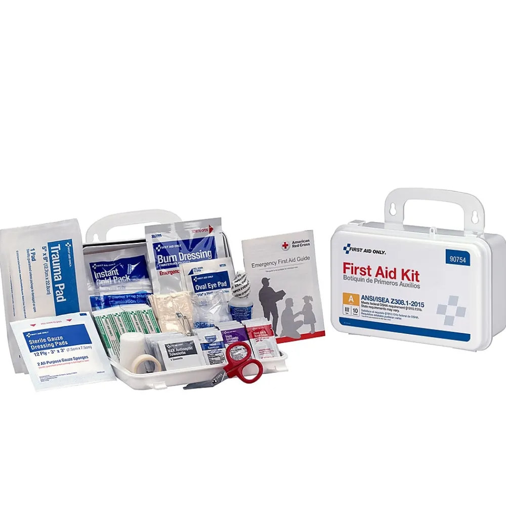 First Aid Only Plastic Weatherproof First Aid Kit, ANSI 2015 Class A, 10 People, 71 Pieces (90754)