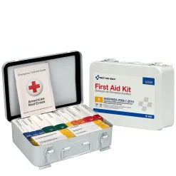 First Aid Only Unitized Metal First Aid Kit, ANSI 2015 Class A, 25 People, 82 Pieces (90568)