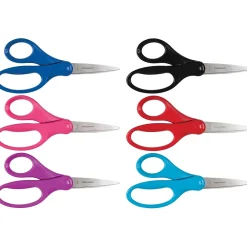 Scissors|Fiskars 6" Metal Kid's Scissors, Pointed Tip, Assorted Colors (194640)