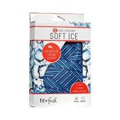 Lunch Totes & Water Bottles|Fit & Fresh Cool Coolers Ice Packs, Navy Sketch Weave/Blue, 2/Pack (10300FF)