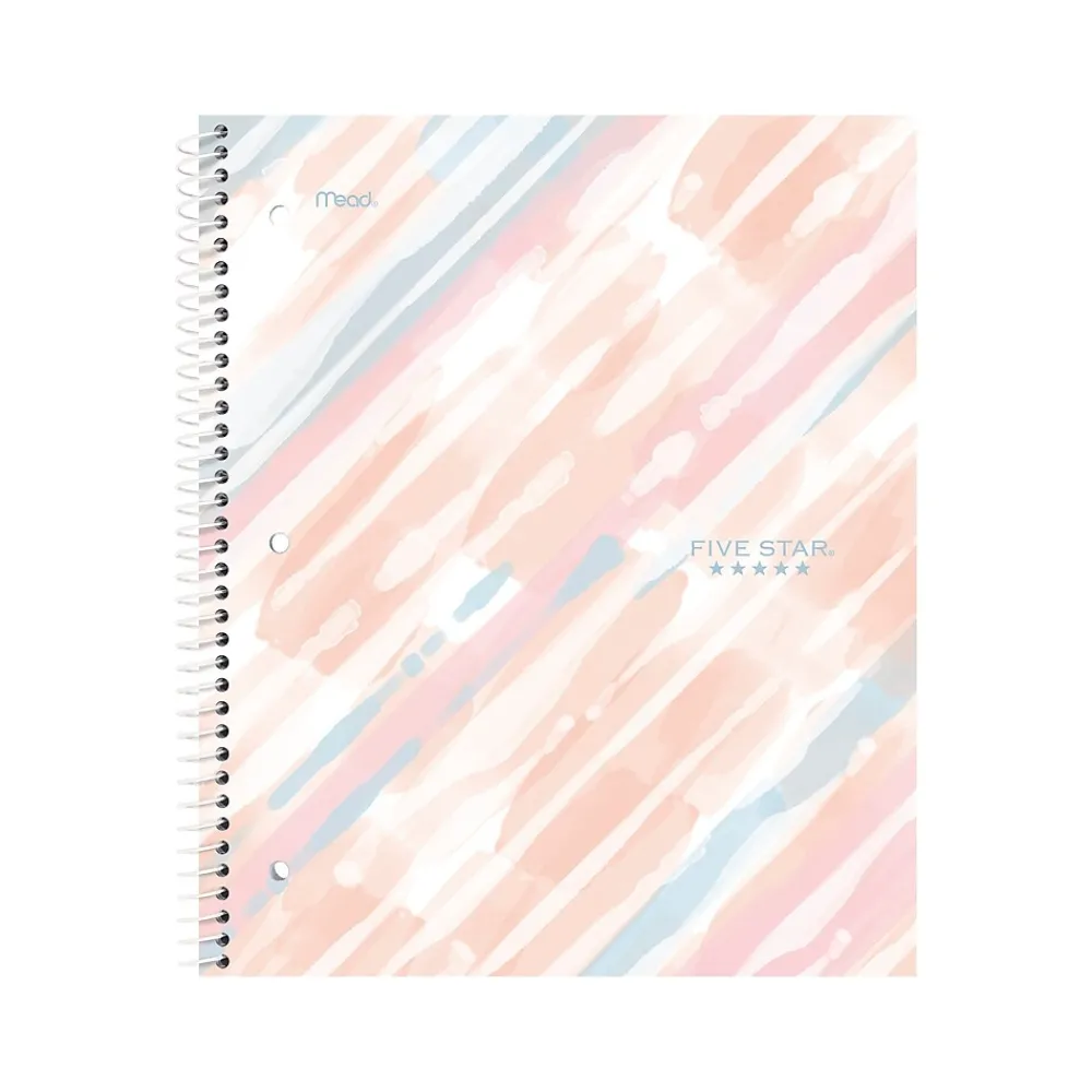 Subject Notebooks|Five Star Brushy Moves 1-Subject Notebooks, 8.5" x 11", Wide-Ruled, 80 Sheets, Assorted Colors, 2/Pack (930060)