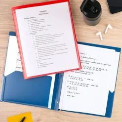 Pocket Folders|Five Star Pocket and Prong 3-Hole Punched 2-Pocket Folders, Assorted Colors (34136)