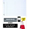 Filler Paper|Five Star Reinforced Graph Paper, 8.5" x 11", 3-Hole Punched, 80 Sheets/Pack (170122/170036)