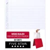Filler Paper|Five Star Reinforced Wide Ruled Filler Paper, 8" x 10.5", 3-Hole Punched, 80 Sheets/Pack (150002/150034)