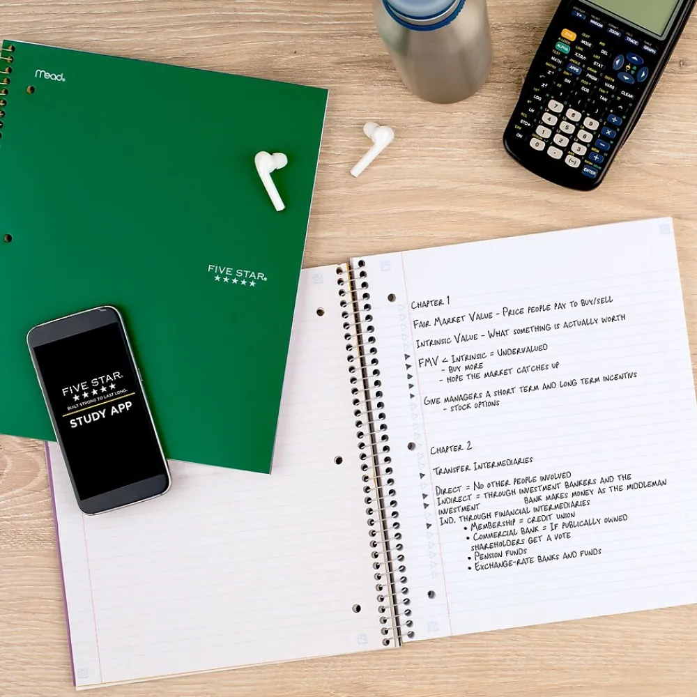 Subject Notebooks|Five Star 3-Subject Notebooks, 8.5" x 11", College Ruled, 150 Sheets (06050/06210) Assorted