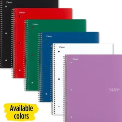 Notebooks|Five Star 5-Subject Subject Notebooks, 8.5" x 11", College Ruled, 200 Sheets (06112/06208) Assorted