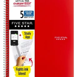 Notebooks|Five Star 5-Subject Subject Notebooks, 8.5