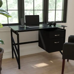 Computer Desks*Flash Furniture 46" Glass Glass Computer Desks Black (NANWK036)
