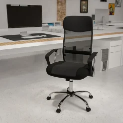 Office Chairs*Flash Furniture Abney Ergonomic Leather and Mesh Swivel High Back Task Office Chair, Black (BT905)