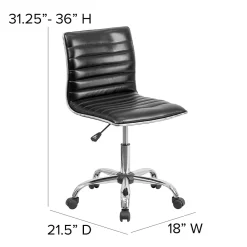 Office Chairs*Flash Furniture Alan Armless Vinyl Swivel Low Back Task Office Chair, Black/Chrome (DS512BBK)
