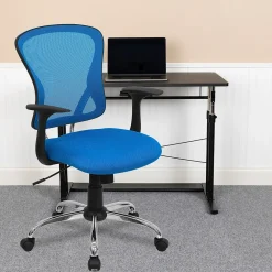 Office Chairs*Flash Furniture Alfred Ergonomic Mesh Swivel Mid-Back Task Office Chair, Blue (H8369FBL)