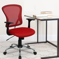 Office Chairs*Flash Furniture Alfred Ergonomic Mesh Swivel Mid-Back Task Office Chair, Red (H8369FRED)