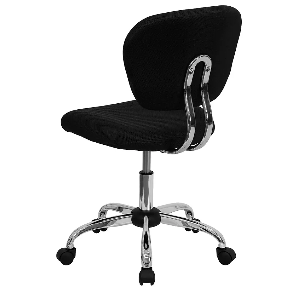 Office Chairs*Flash Furniture Beverly Armless Ergonomic Mesh Swivel Mid-Back Padded Task Office Chair, Black (H2376FBK)